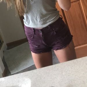 American eagle maroon jean shorts
